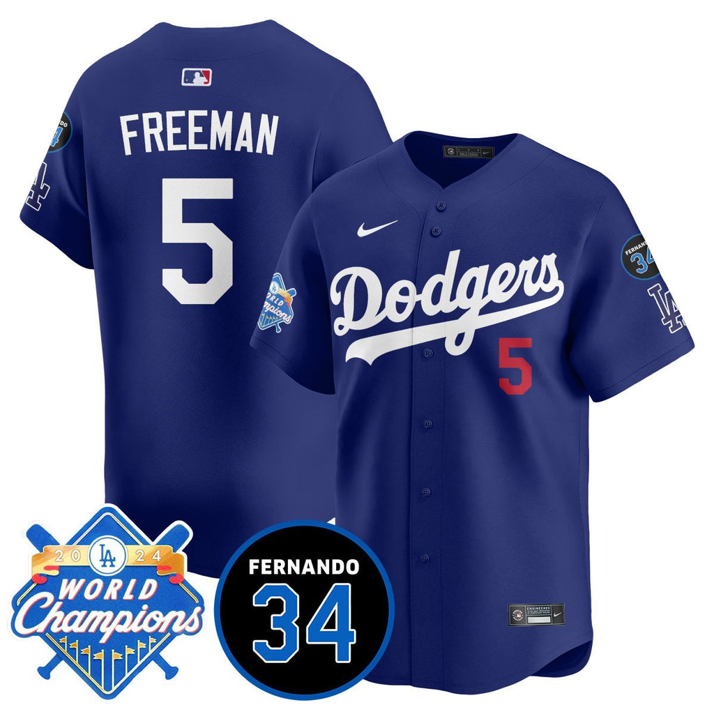 LA Dodgers - World Series Champions 2024/Fernando Valenzuela Memorial Jersey - Stitched