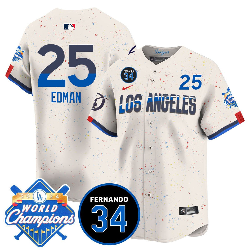 LA Dodgers - World Series Champions 2024/Fernando Valenzuela Memorial Jersey - Stitched