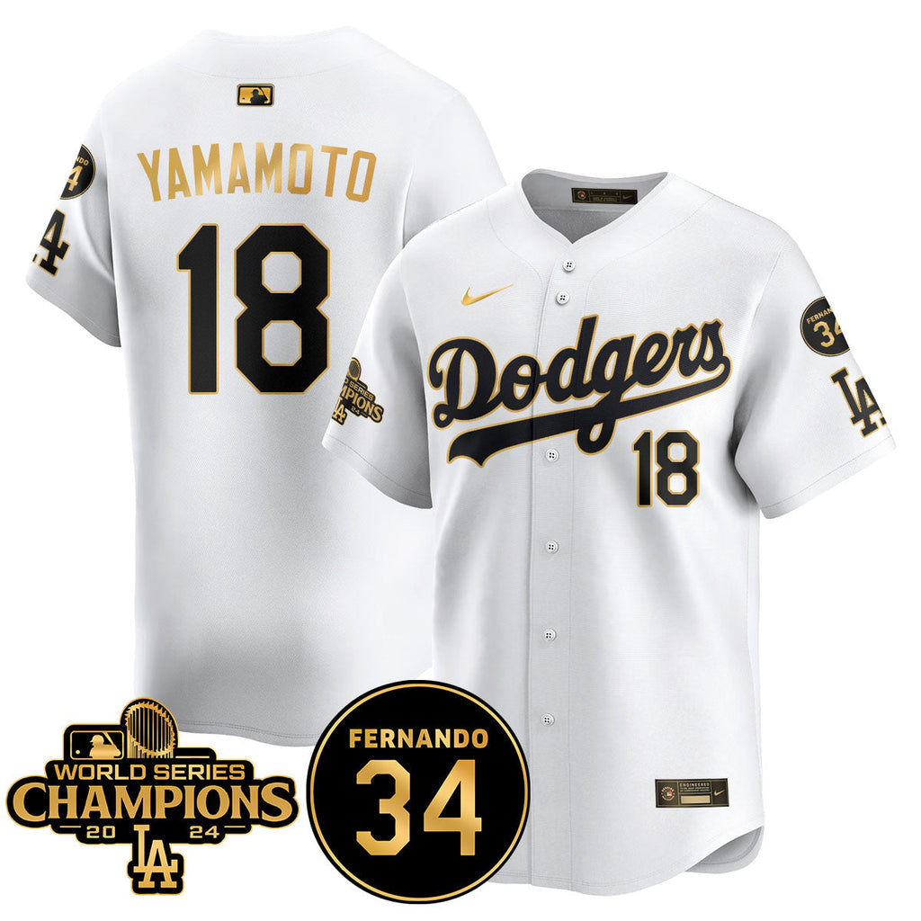 LA Dodgers - World Series Champions 2024/Fernando Valenzuela Memorial Jersey - Stitched N08