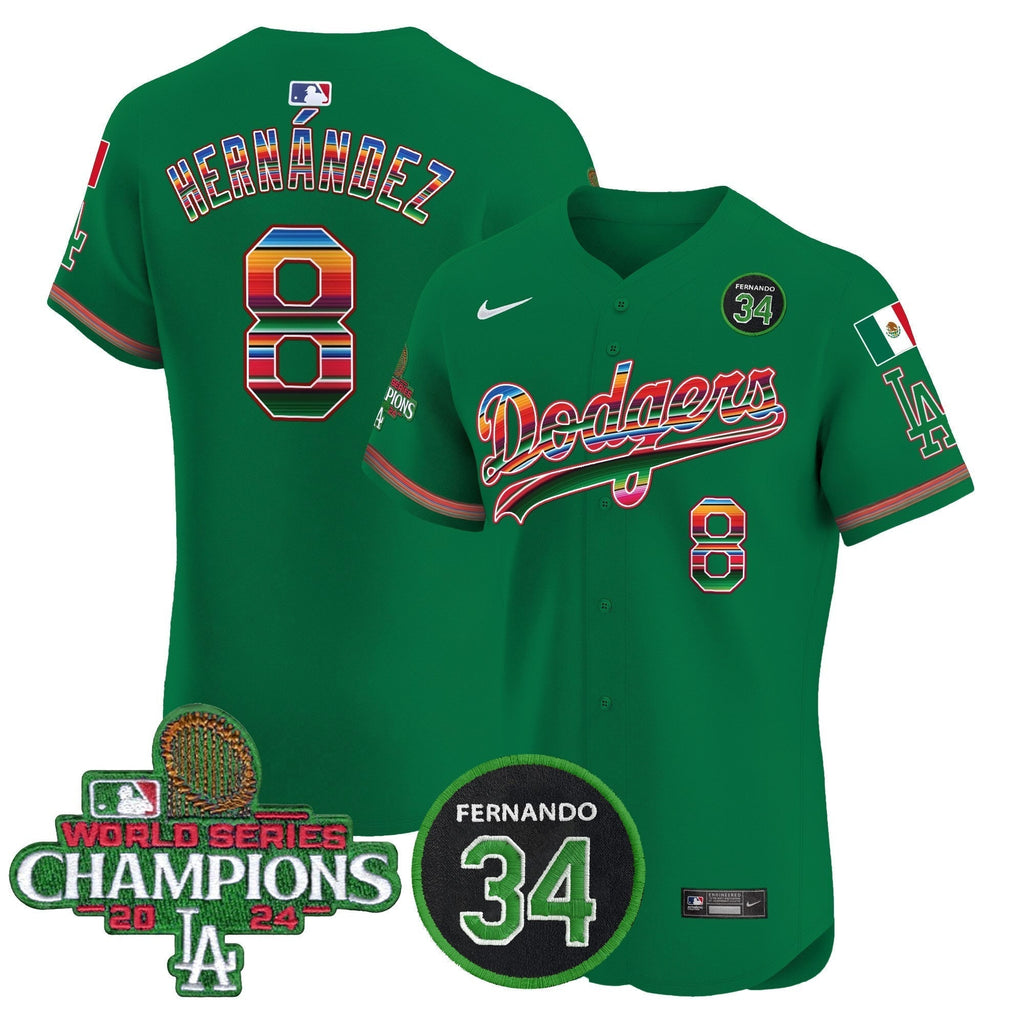 Dodgers Mexico 2024 World Series Champions Vapor Premier Elite Jersey V2 - Stitched