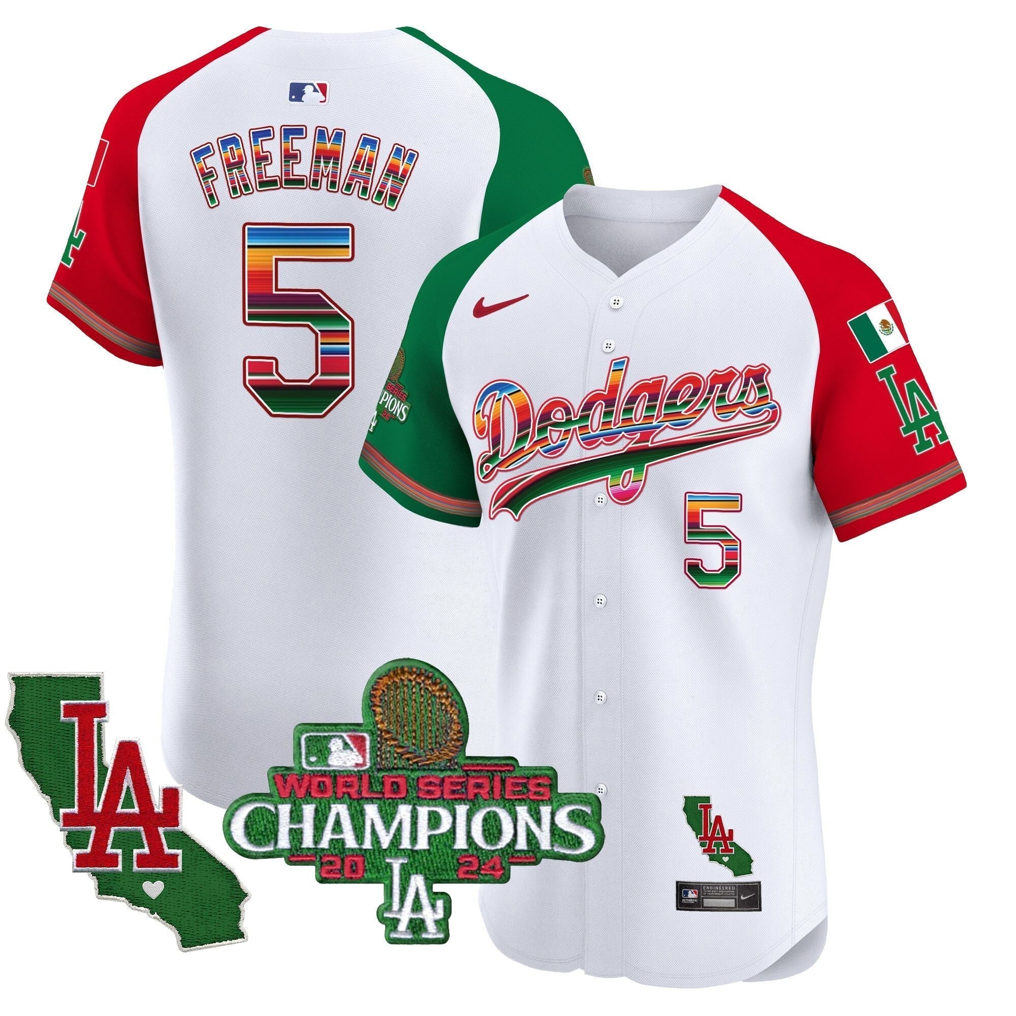 Dodgers Mexico 2024 World Series Champions Vapor Premier Elite Jersey - Stitched