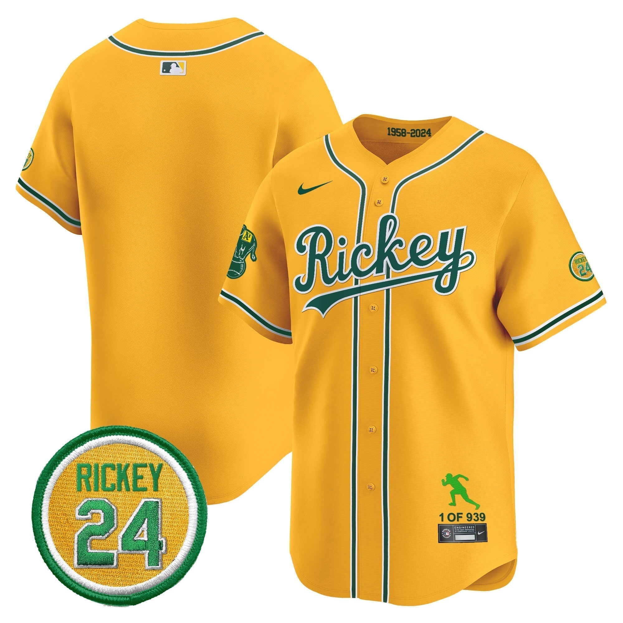 OAK Rickey Tribute style Vapor Premier Limited Jersey - Stitched