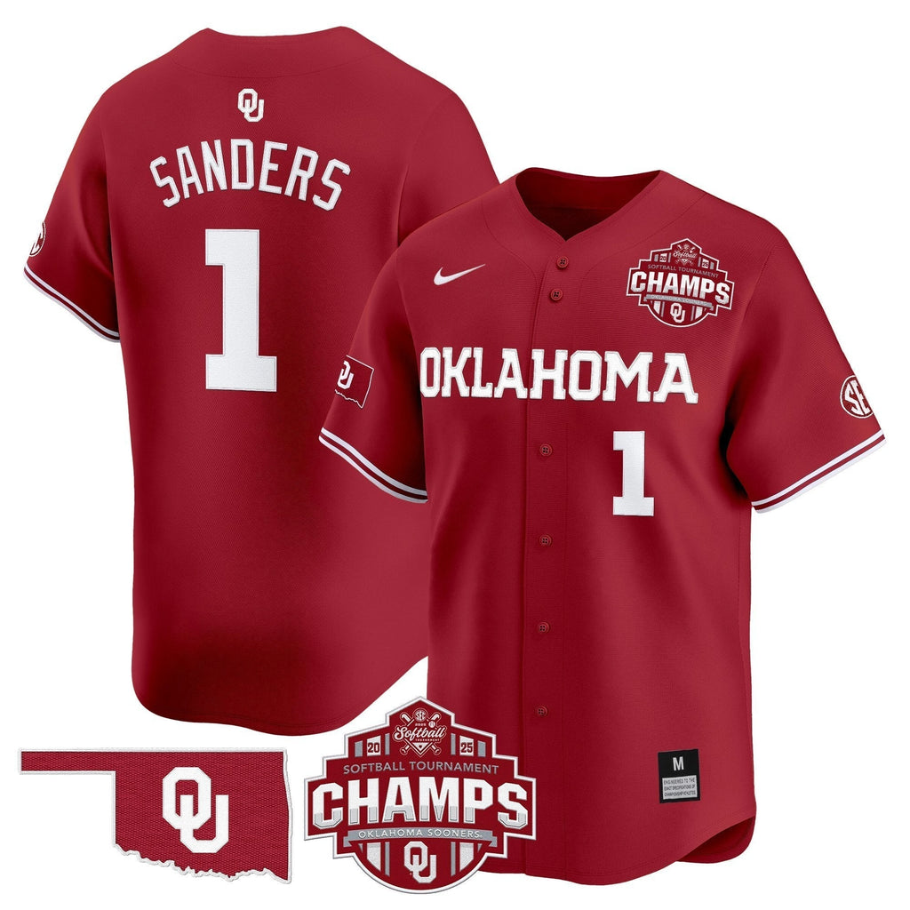 OU 2025 SEC Softball Conference Tournament Champions Patch Vapor Premier Limited Jersey - Stitched