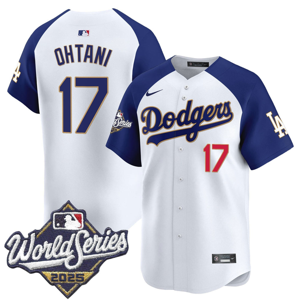 Dodgers 2025 World Series Gold Trim Vapor Premier Limited Jersey - Stitched