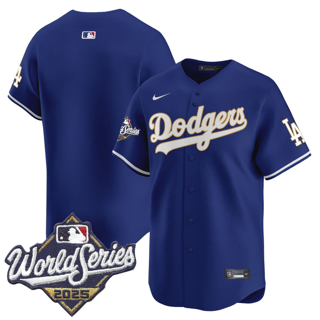 Dodgers 2025 World Series Gold Trim Vapor Premier Limited Jersey - Stitched