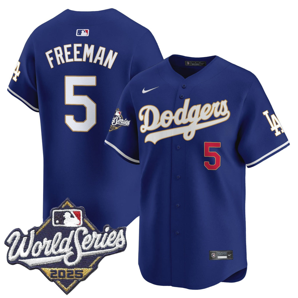 Dodgers 2025 World Series Gold Trim Vapor Premier Limited Jersey - Stitched