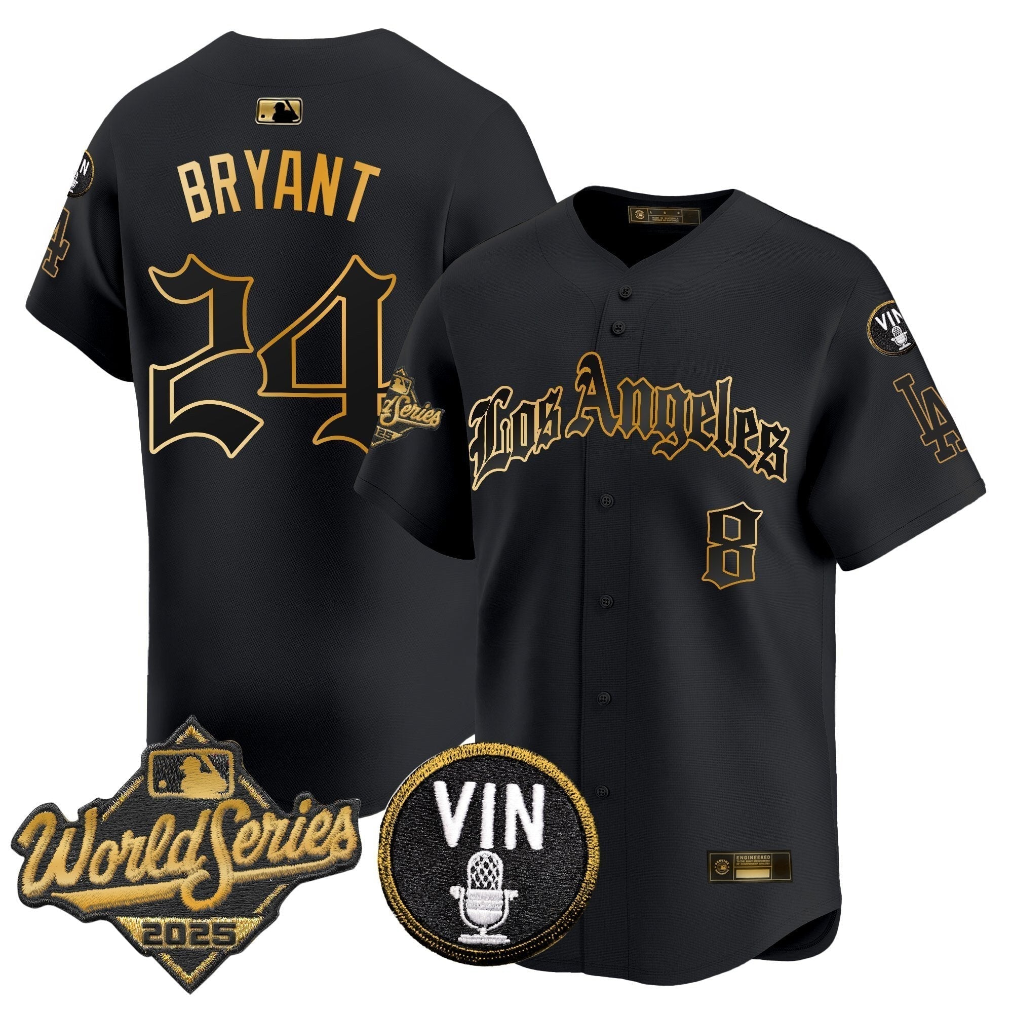 Dodgers 2025 World Series Vapor Premier Limited Jersey - LA Gothic Edition - Stitched