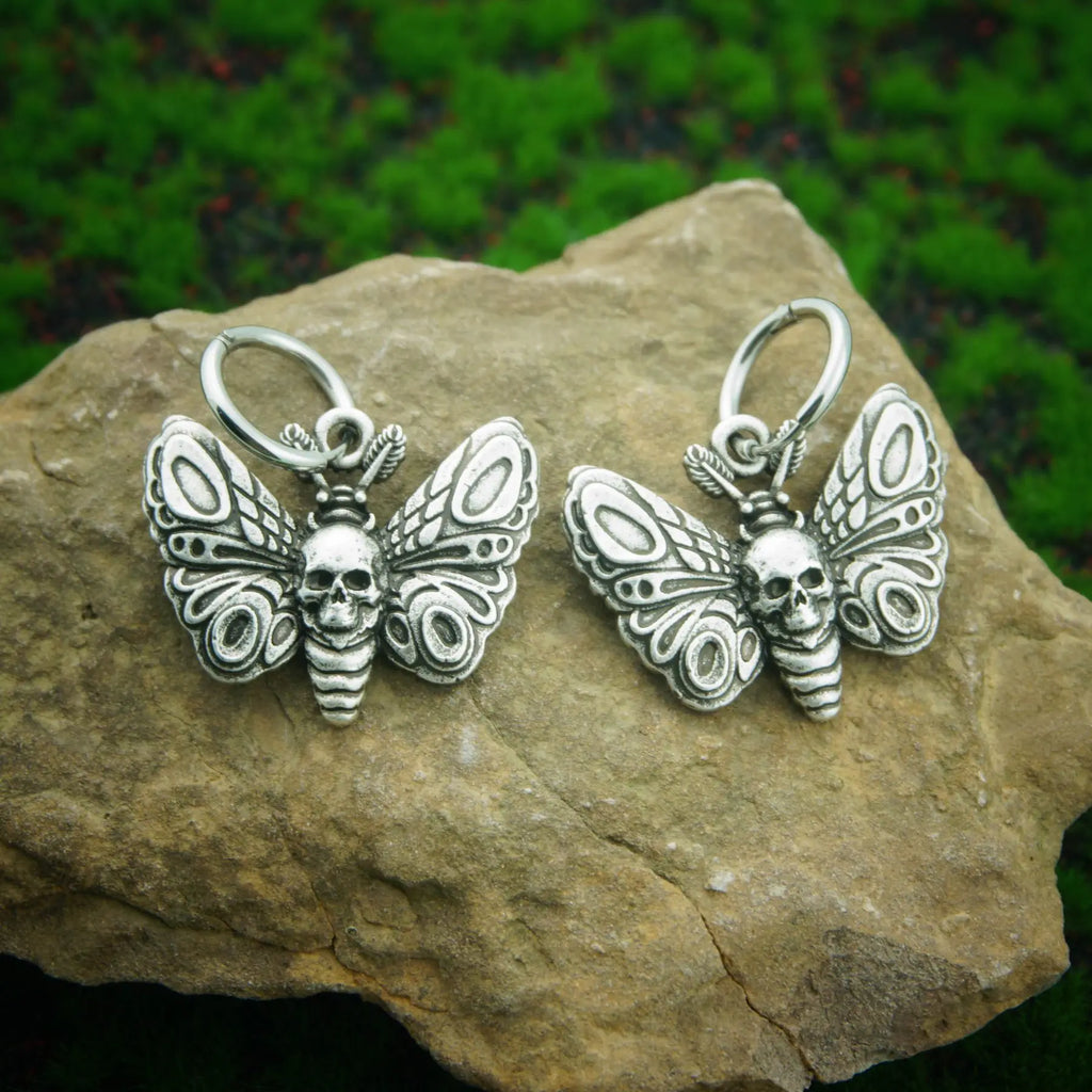 10pairs Goth Punk Style Skull Moth Earrings for Women and man Personality Drop Earrings Party Jewelry Gifts