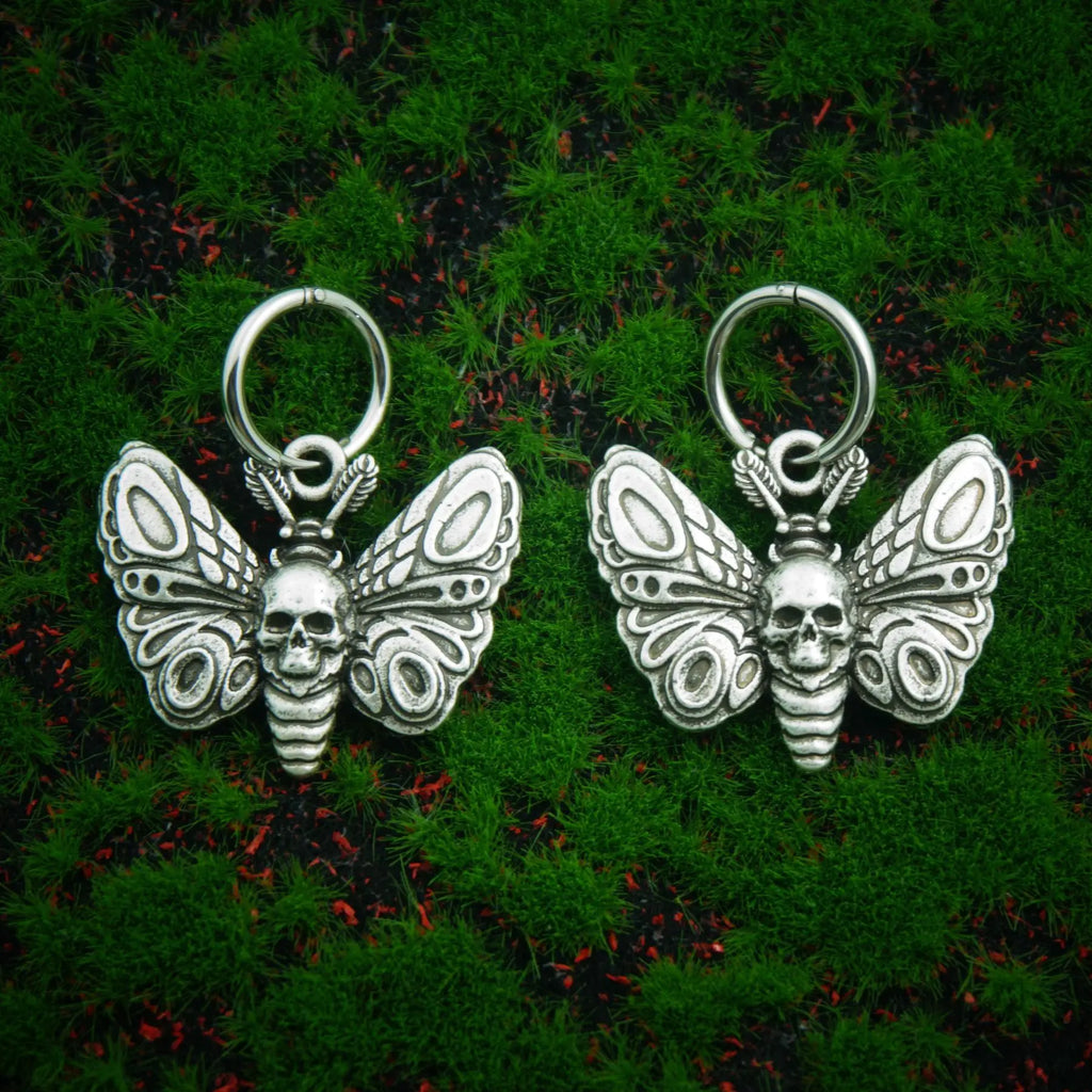 10pairs Goth Punk Style Skull Moth Earrings for Women and man Personality Drop Earrings Party Jewelry Gifts