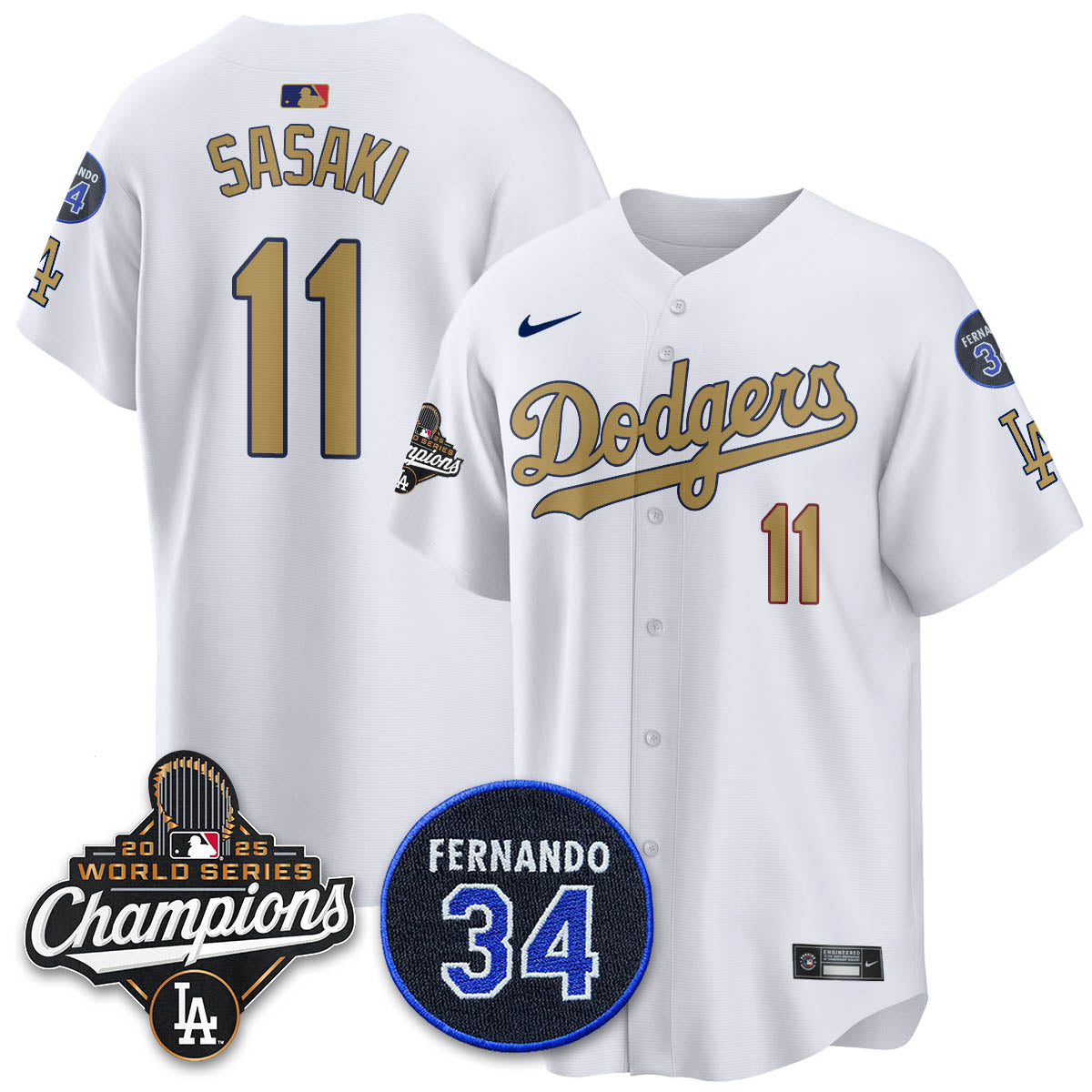 LAD 2025 World Series Champions Jersey - Stitched