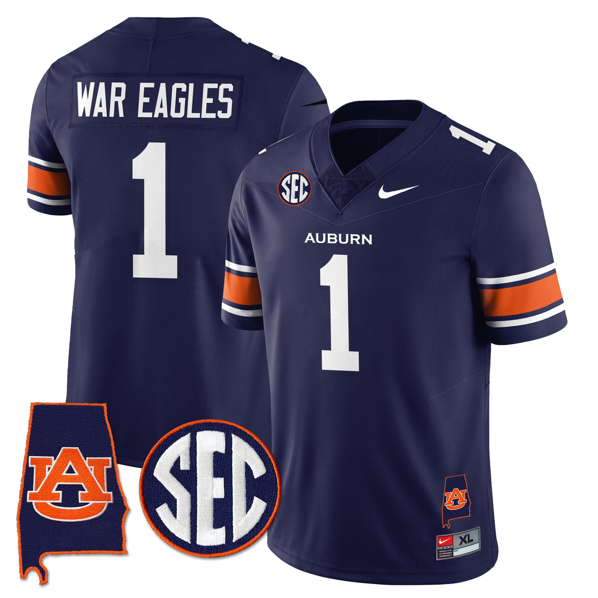 Auburn Tigers Alabama Patch Vapor Limited Jersey - All Stitched