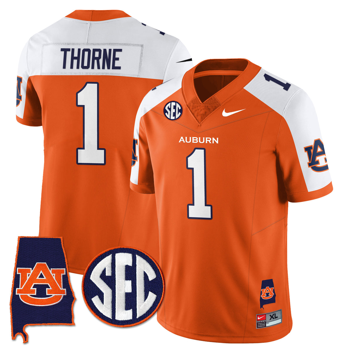 Auburn Tigers Alabama Patch Vapor Limited Jersey - All Stitched