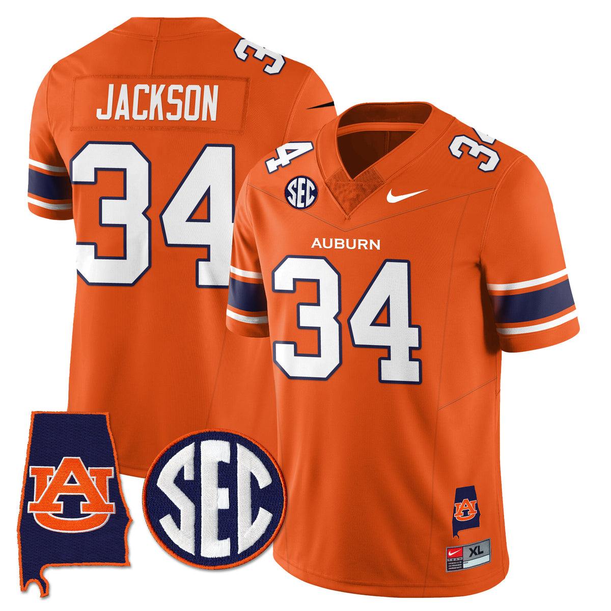 Auburn Tigers Alabama Patch Vapor Limited Jersey - All Stitched