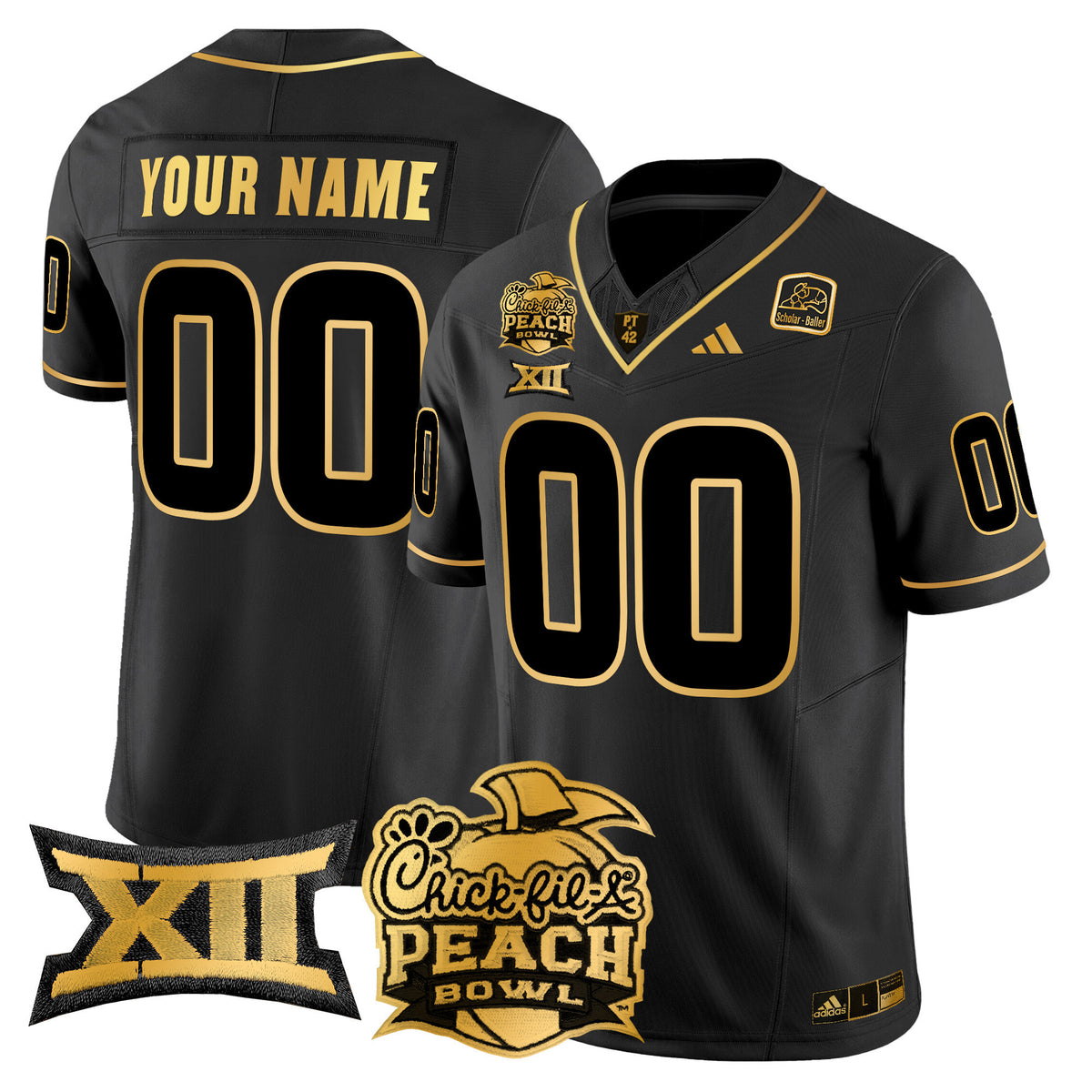 Arizona State Sun Devils 2025 Peach Bowl Gold Vapor Limited Custom Jersey - All Stitched