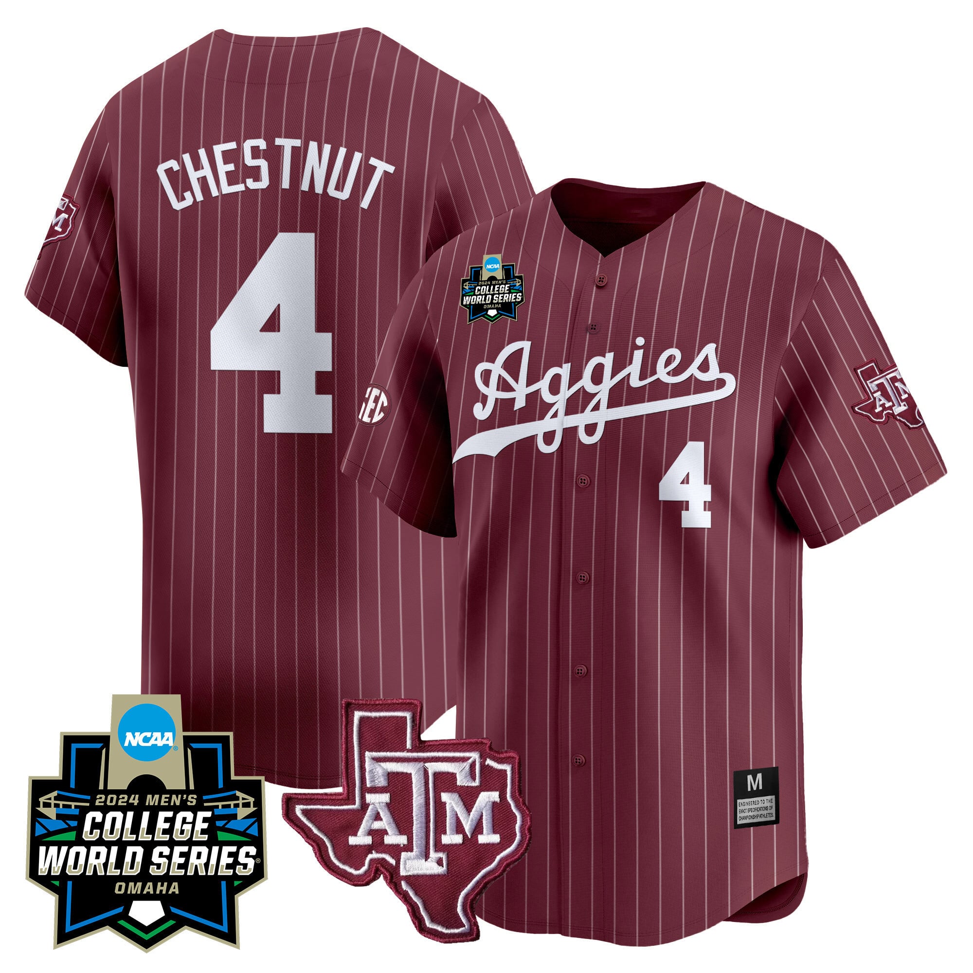 Men's Texas A&M Aggies 2024 College World Series Vapor Premier Limited Jersey - All Stitched