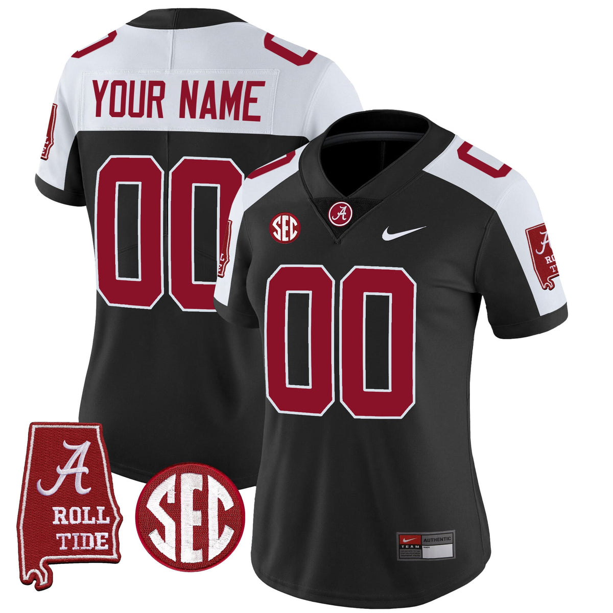Alabama Crimson Tide Vapor Limited Custom Jersey V3 - Alabama Map - All Stitched