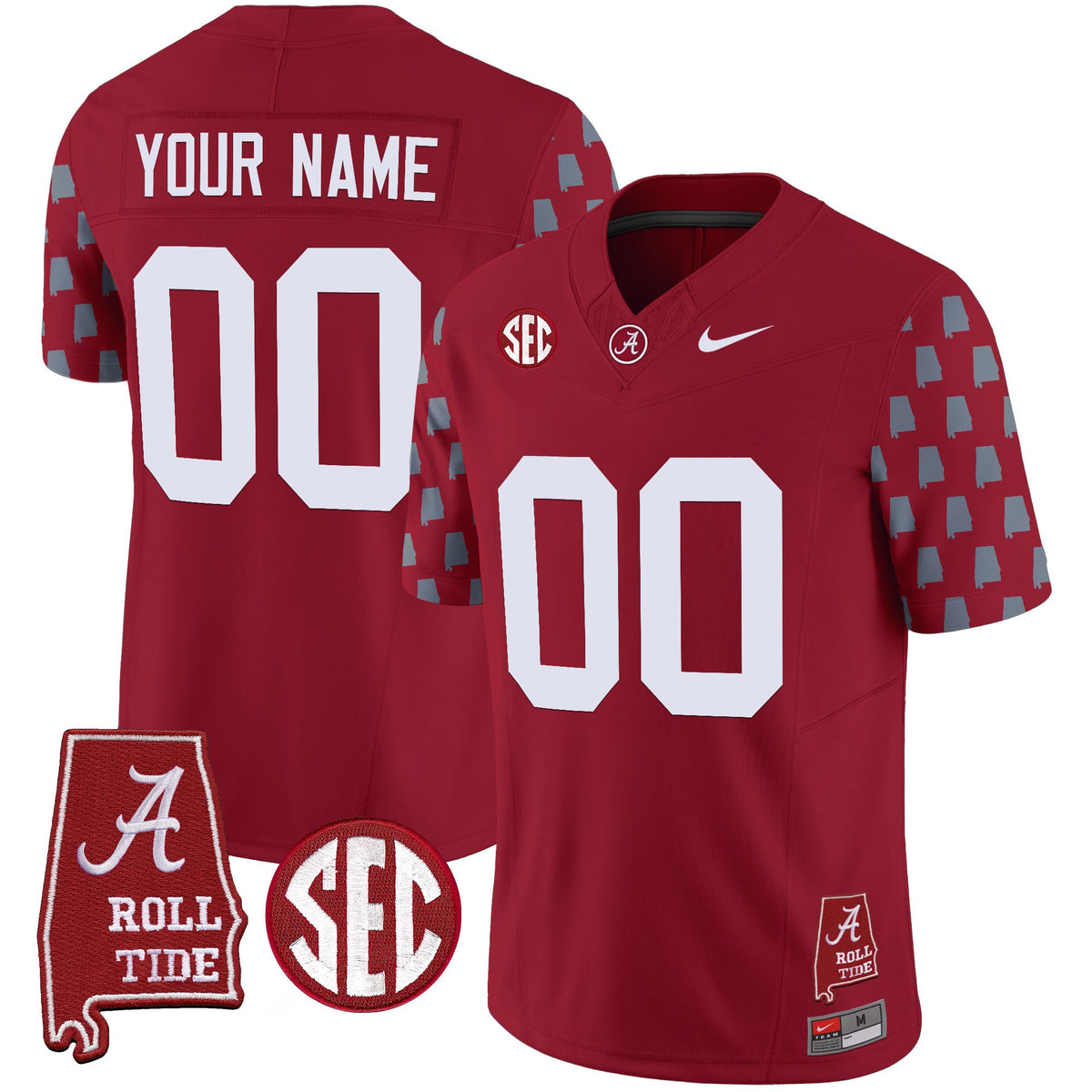 Alabama Crimson Tide Vapor Limited Custom Jersey - Alabama State Style - All Stitched