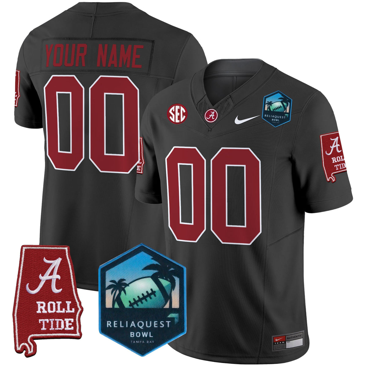 Alabama Crimson Tide 2025 ReliaQuest Bowl Patch Vapor Limited Custom Jersey - All Stitched