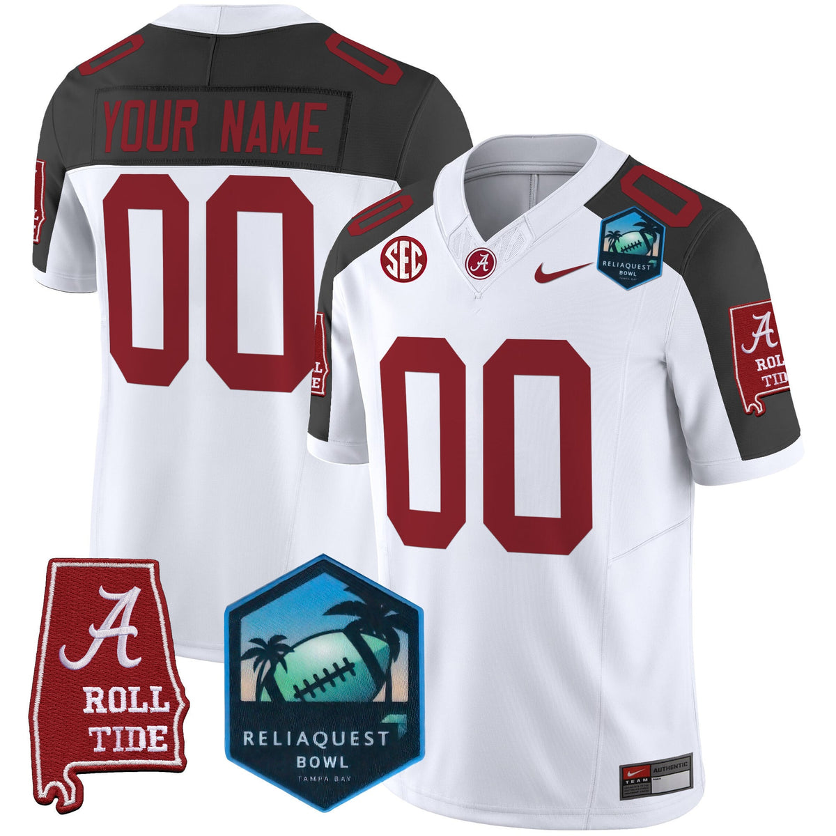 Alabama Crimson Tide 2025 ReliaQuest Bowl Patch Vapor Limited Custom Jersey - All Stitched