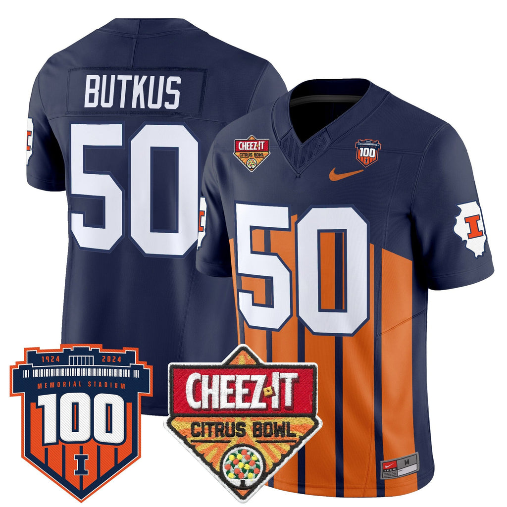 Men's Illinois Fighting Illini 2025 Cheez-It Citrus Bowl Patch Vapor Limited Jersey - All Stitched